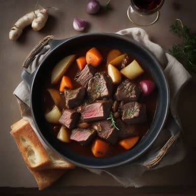 Braised Beef Bourguignon with Root Vegetables
