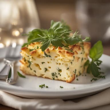 Cheese Strata with Fresh Herb Garnish