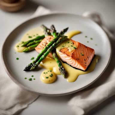 Pan-Seared Salmon with Asparagus Beurre Blanc and Citrus Butter